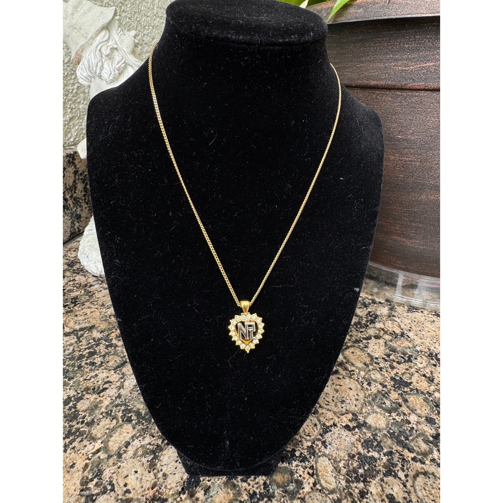 Vintage Nina Ricci Gold Tone Rhinestone‎ Pendant Necklace designer Jewelry Y2K - Picture 6 of 9